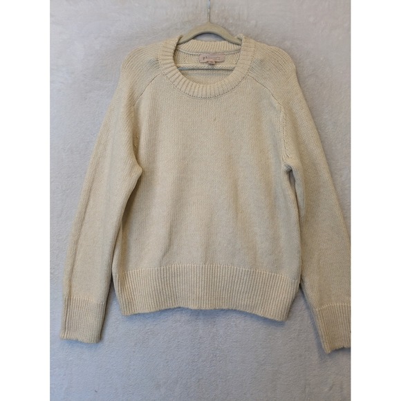 Philosophy Republic Clothing Sweaters - Philosophy Republic Clothing Women's Size L Cream Ribbed Crewneck Sweater NWT